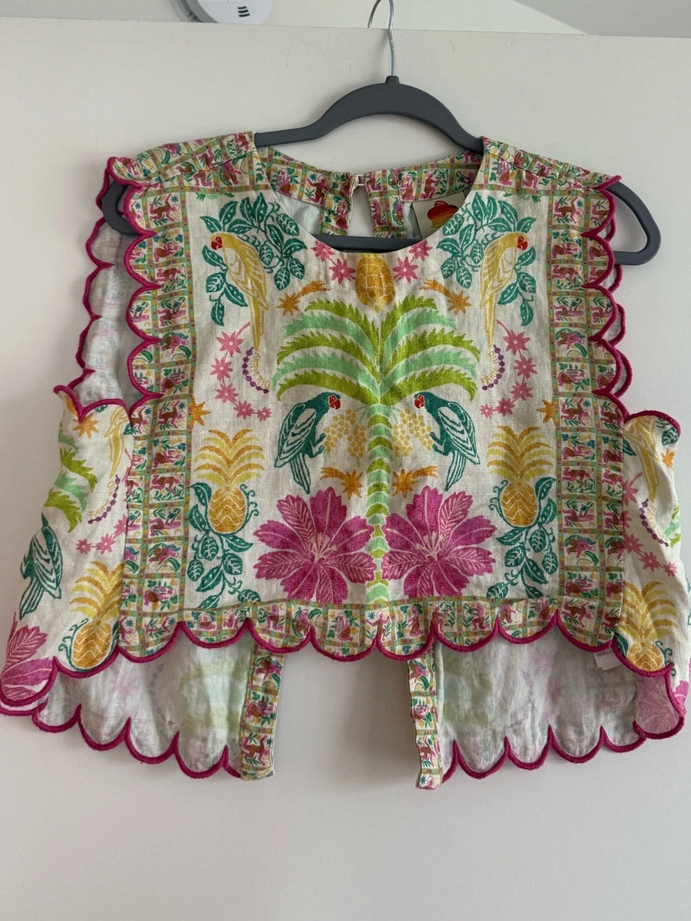 FARM Rio Girls Tropical Embroidered Top in Pink, Green, Blue, Orange, Yellow - Picture 2 of 5